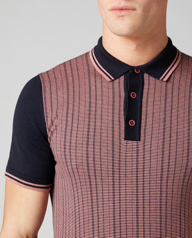 Slim Fit Knitted Cotton Polo Shirt