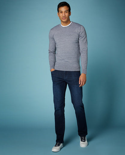 Slim Fit Knitted Cotton Crew Neck Sweater