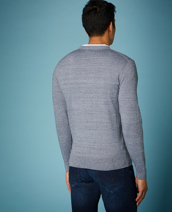 Slim Fit Knitted Cotton Crew Neck Sweater