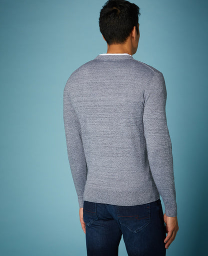 Slim Fit Knitted Cotton Crew Neck Sweater