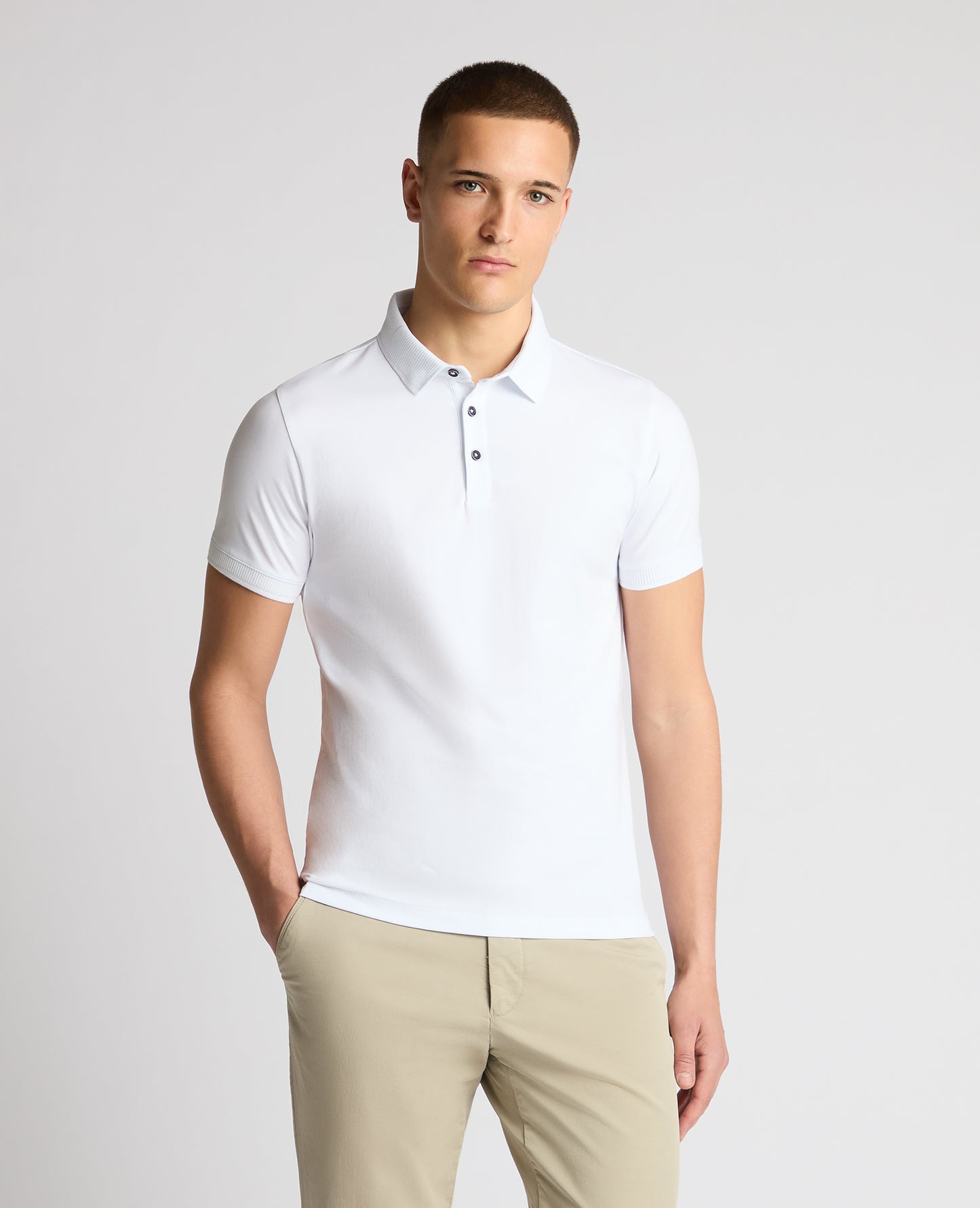 Tapered Fit Cotton-Stretch Polo Shirt