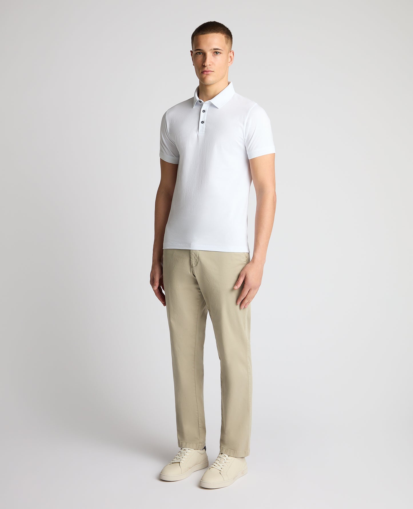 Tapered Fit Cotton-Stretch Polo Shirt