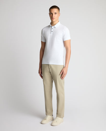 Tapered Fit Cotton-Stretch Polo Shirt