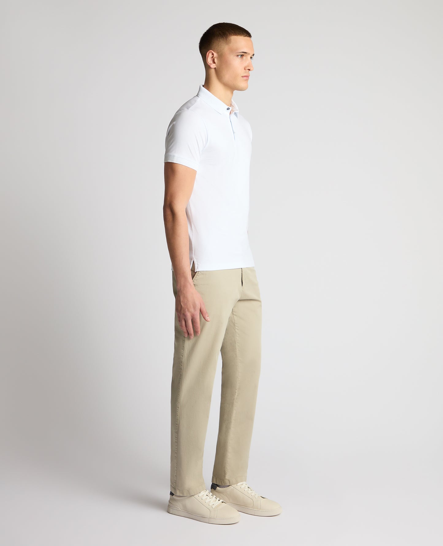 Tapered Fit Cotton-Stretch Polo Shirt