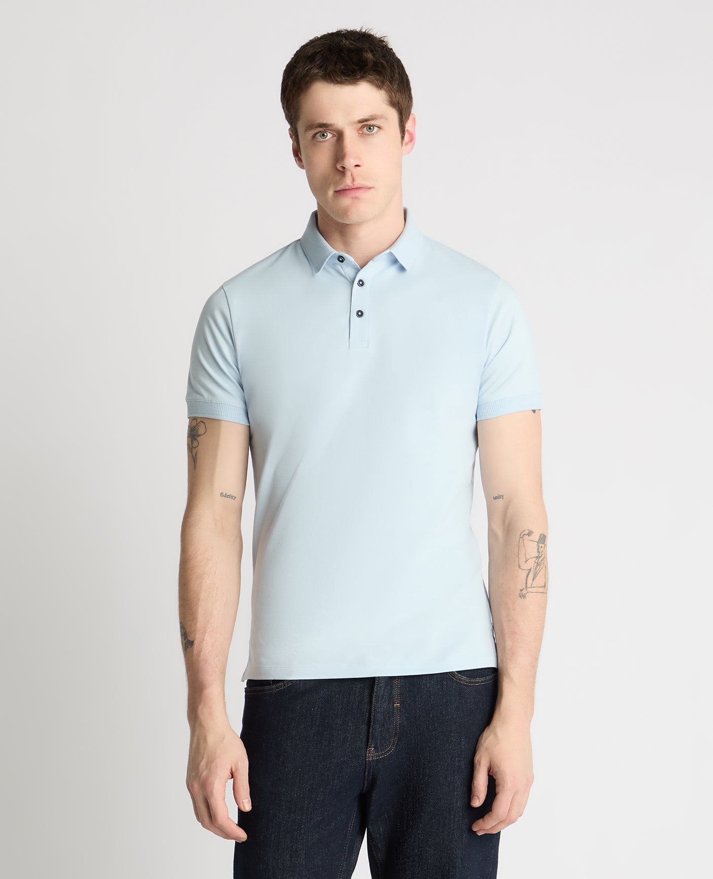 Tapered Fit Cotton-Stretch Polo Shirt