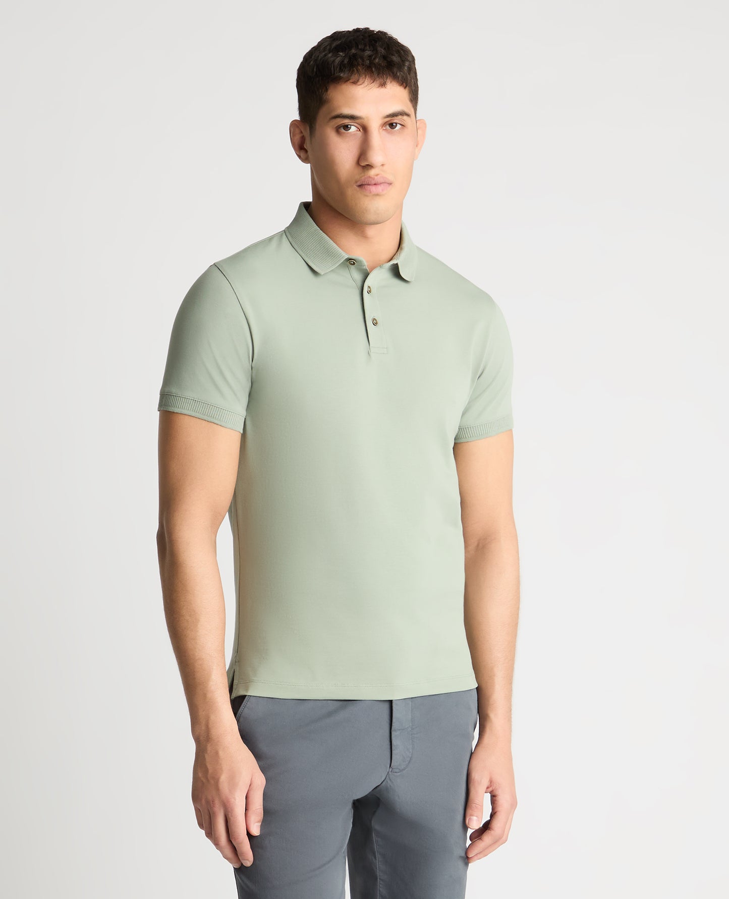 Tapered Fit Cotton-Stretch Polo Shirt
