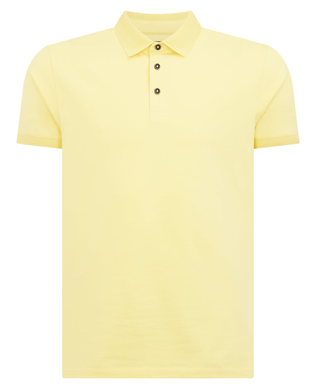 Man wearing a orange Tapered Fit Cotton-Stretch Polo Shirt