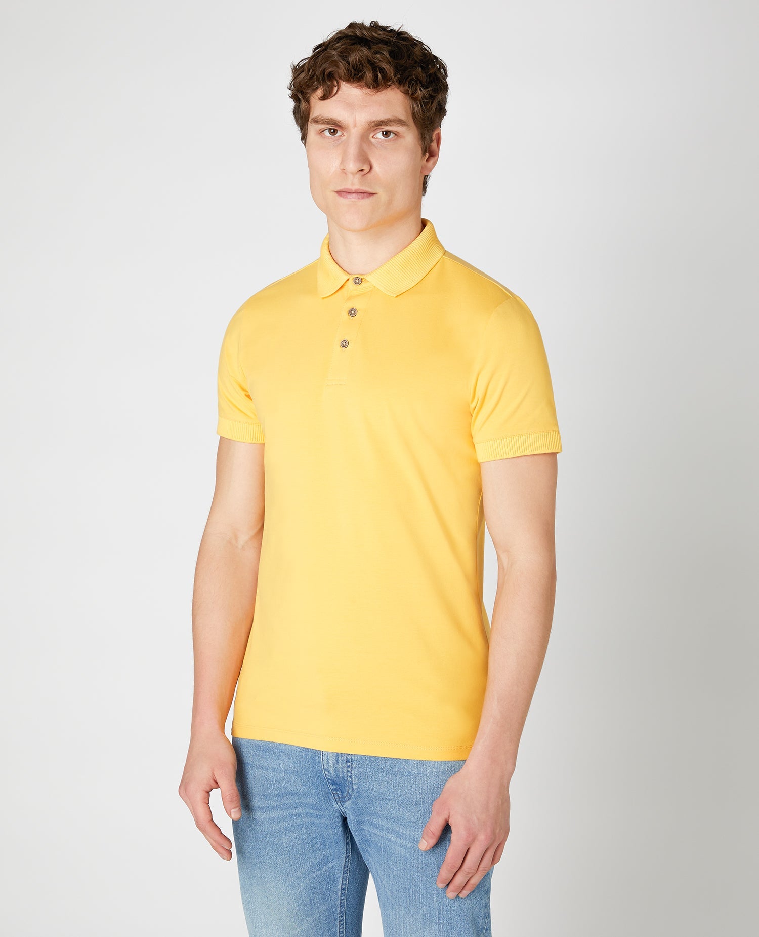 Tapered Fit Cotton-Stretch Jersey Polo Shirt
