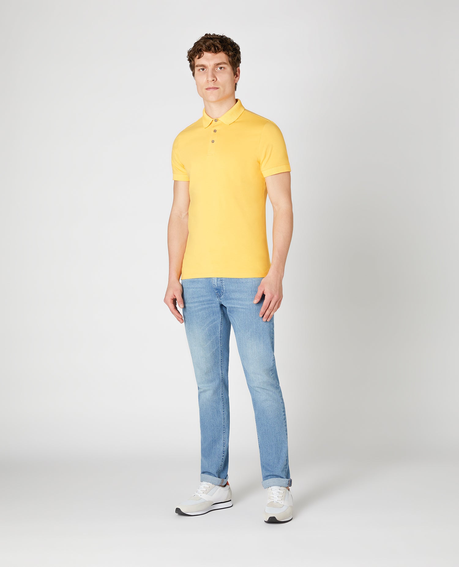 Tapered Fit Cotton-Stretch Jersey Polo Shirt