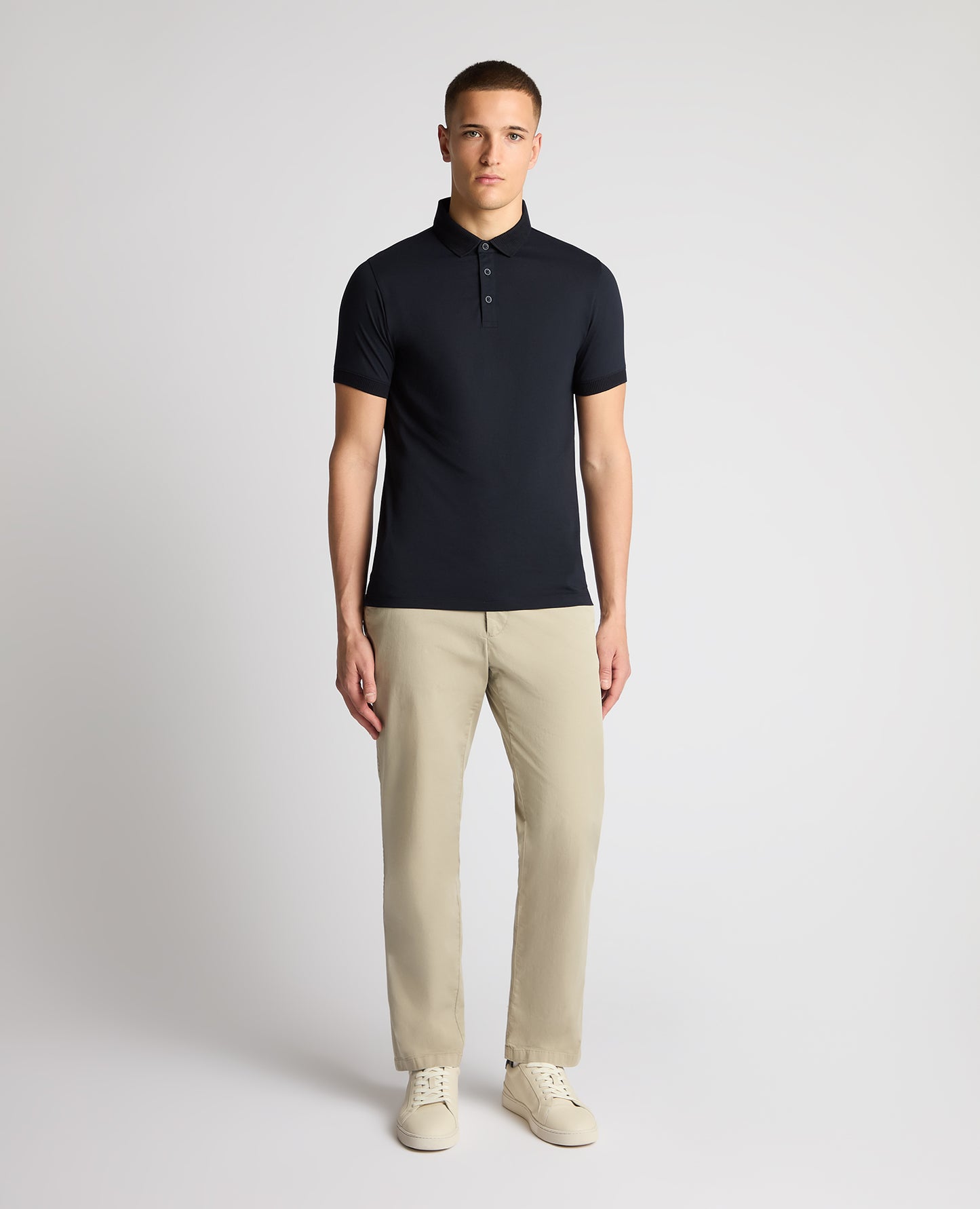 Tapered Fit Cotton-Stretch Polo Shirt