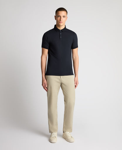 Tapered Fit Cotton-Stretch Polo Shirt