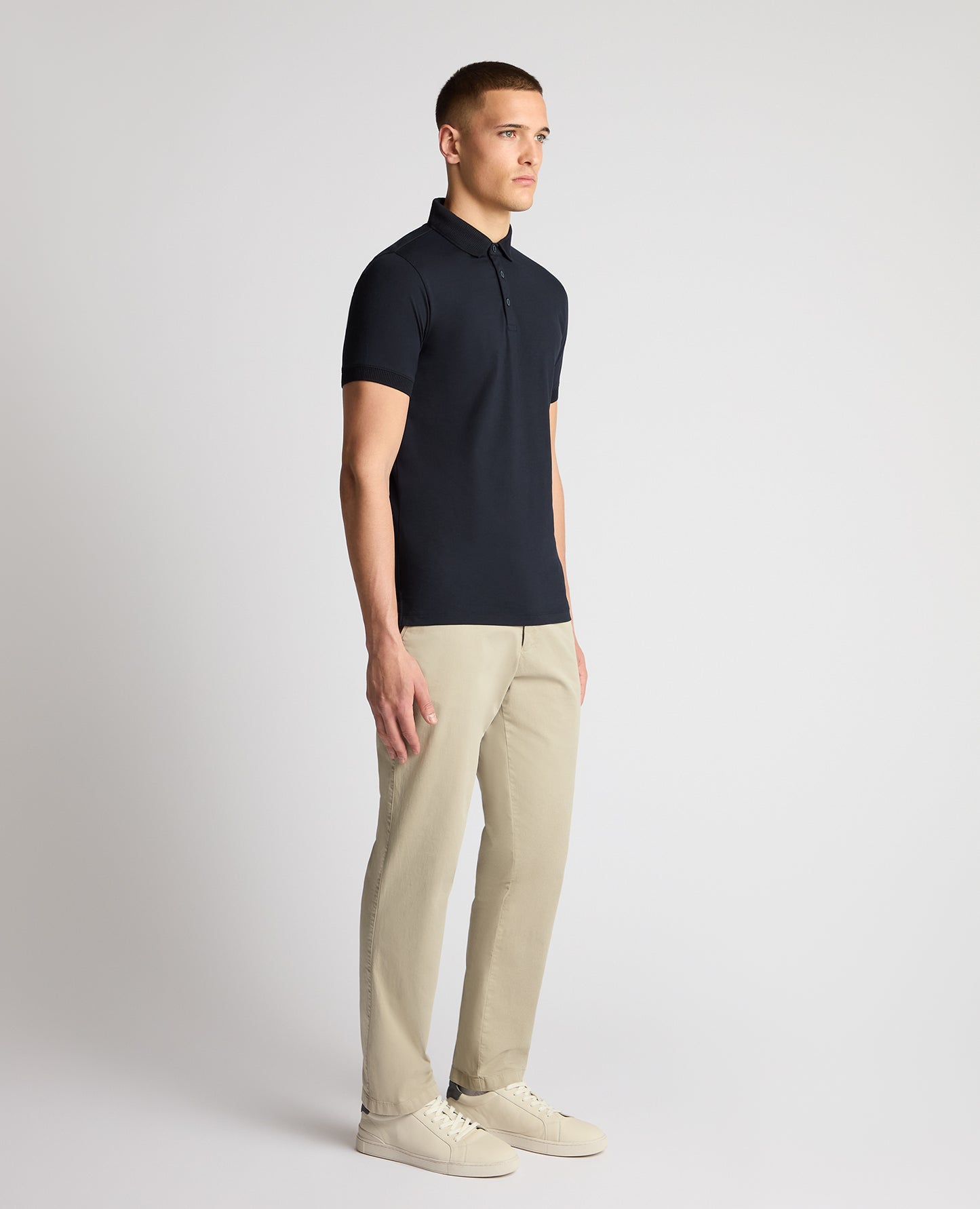Tapered Fit Cotton-Stretch Polo Shirt