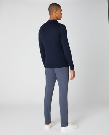 Slim Fit Merino Wool-Blend Long Sleeve knitted Polo