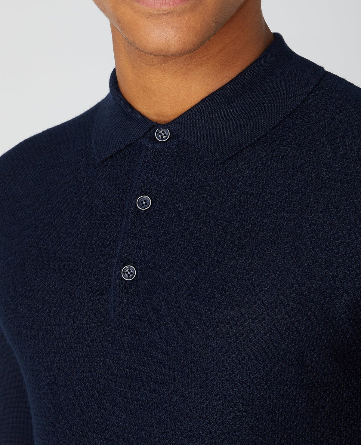 Slim Fit Merino Wool-Blend Long Sleeve knitted Polo