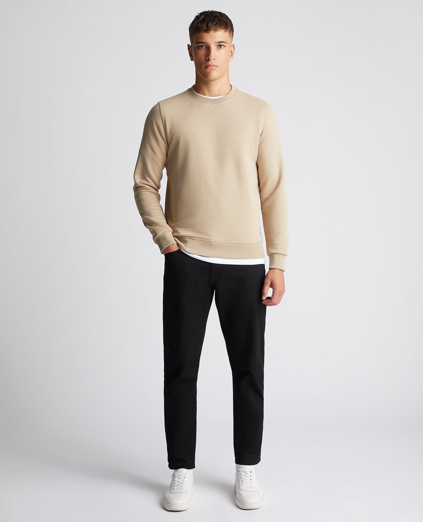 Tapered Fit Cotton-Blend Sweatshirt
