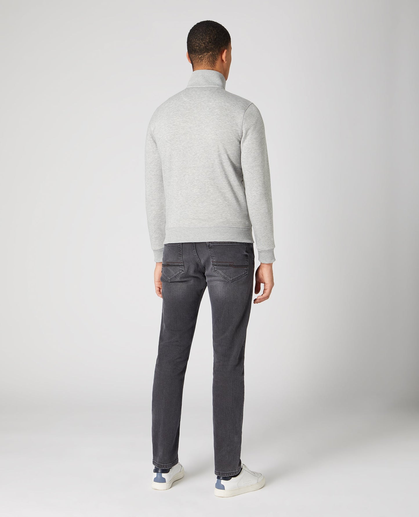Tapered Fit Quilted Full Zip Sweatshirt