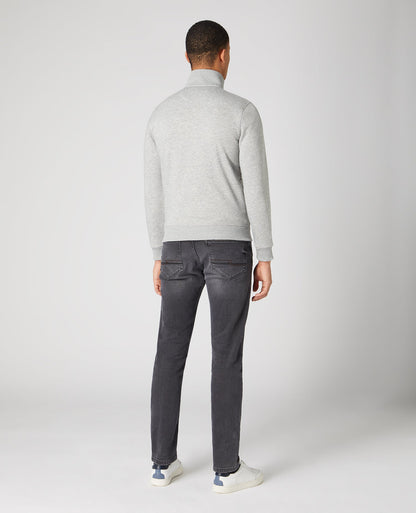 Tapered Fit Quilted Full Zip Sweatshirt