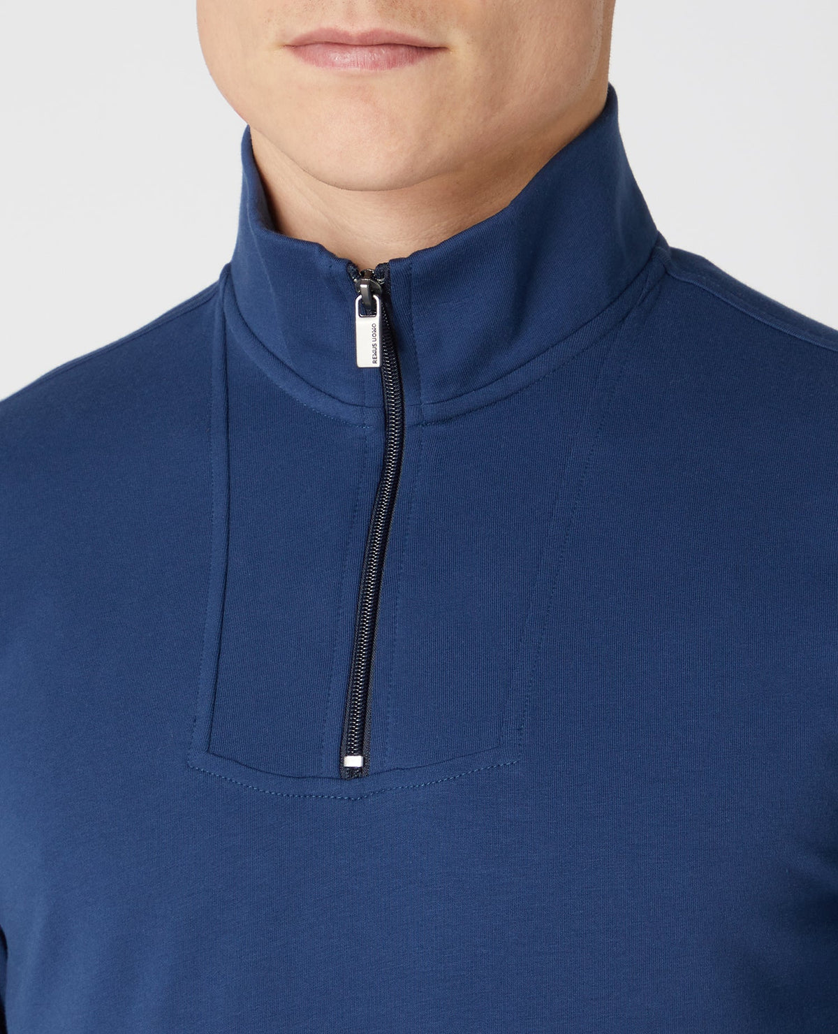 Tapered Fit Cotton-Stretch Half-Zip Sweatshirt