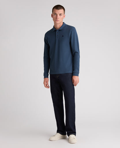 Dark Blue Branded Cotton Polo