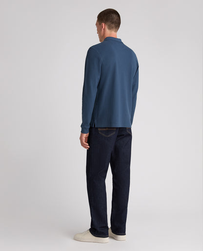 Dark Blue Branded Cotton Polo