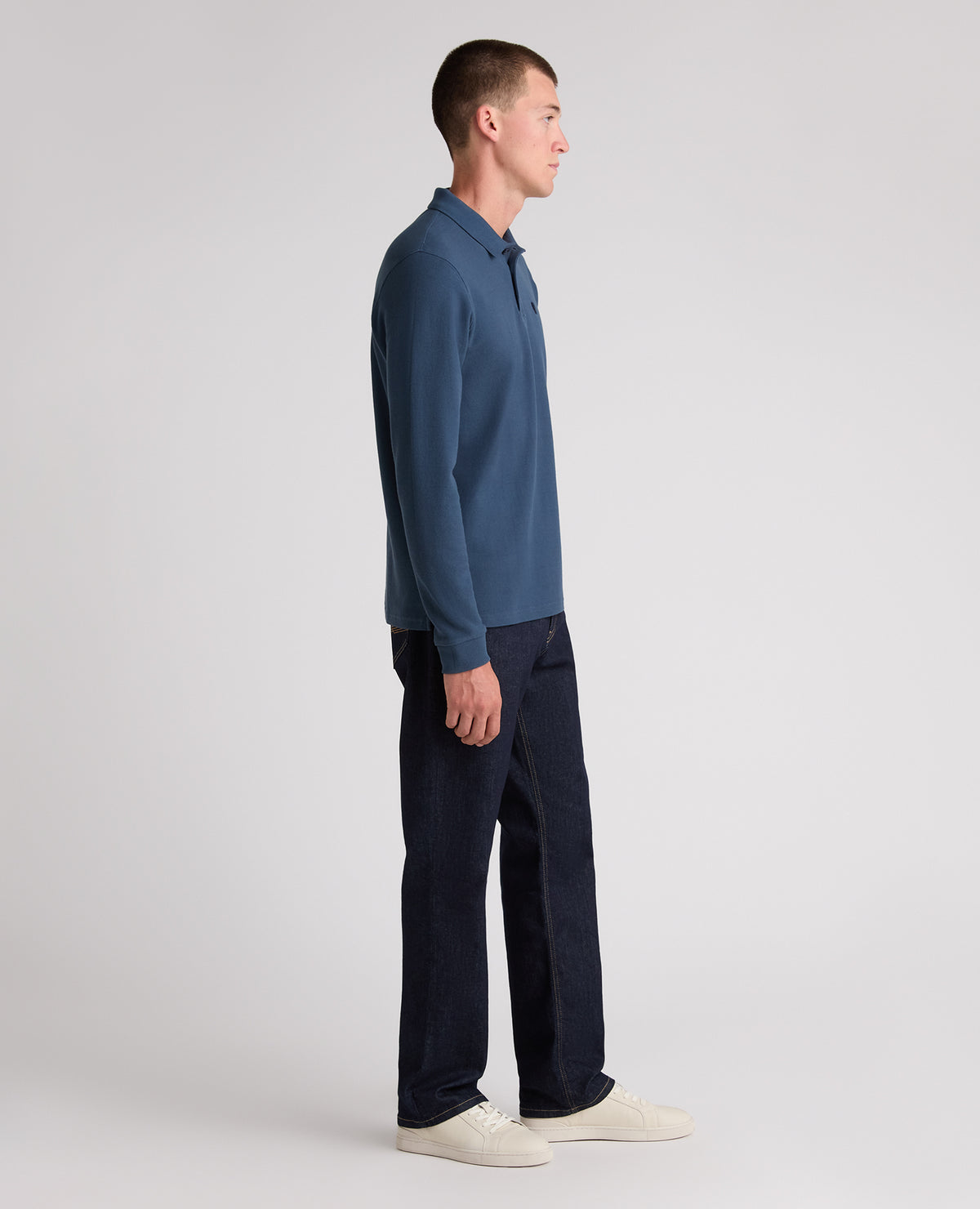 Dark Blue Branded Cotton Polo