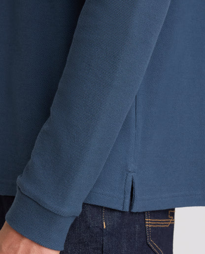 Dark Blue Branded Cotton Polo