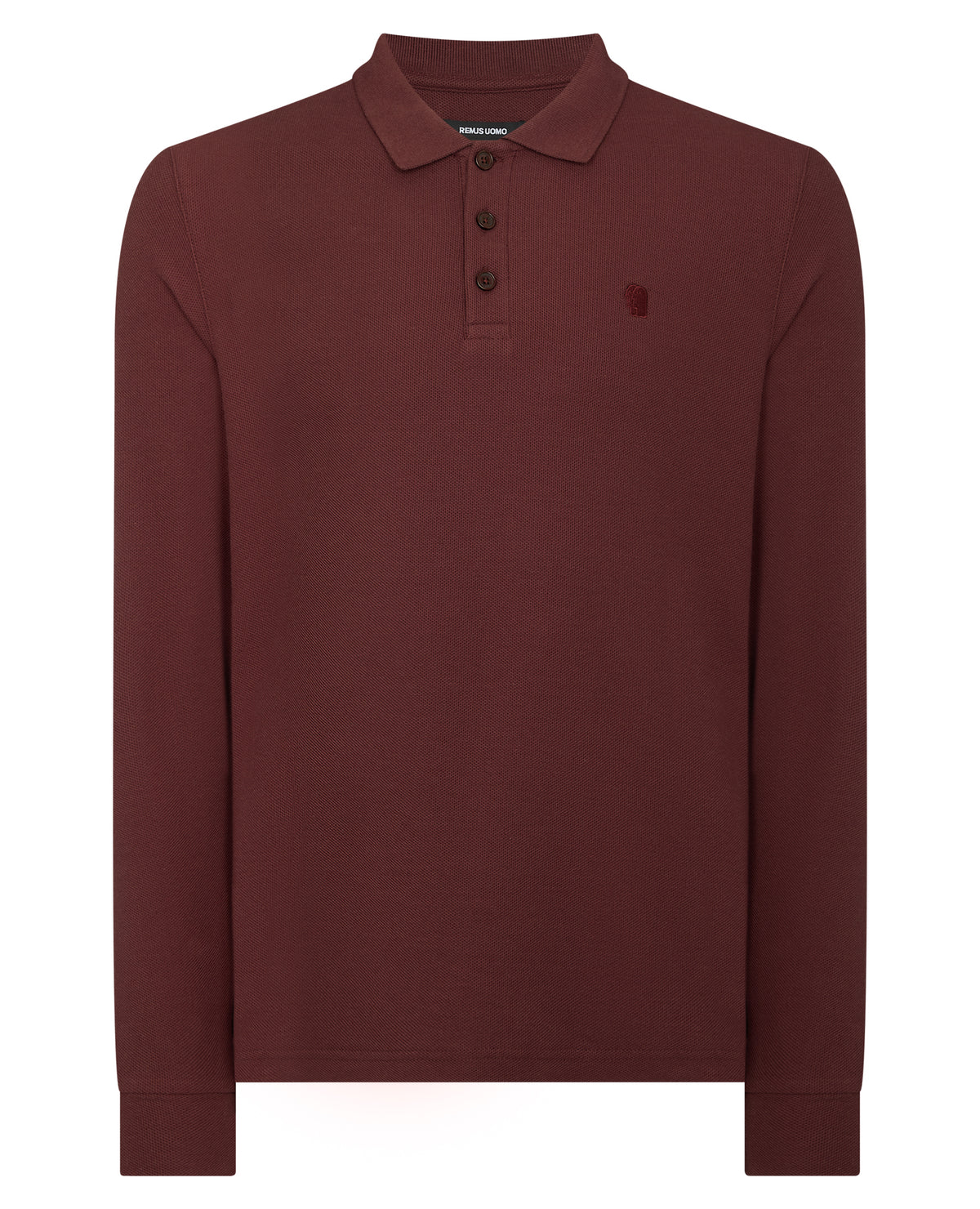 Man wearing a orange Long-Sleeve Cotton Polo
