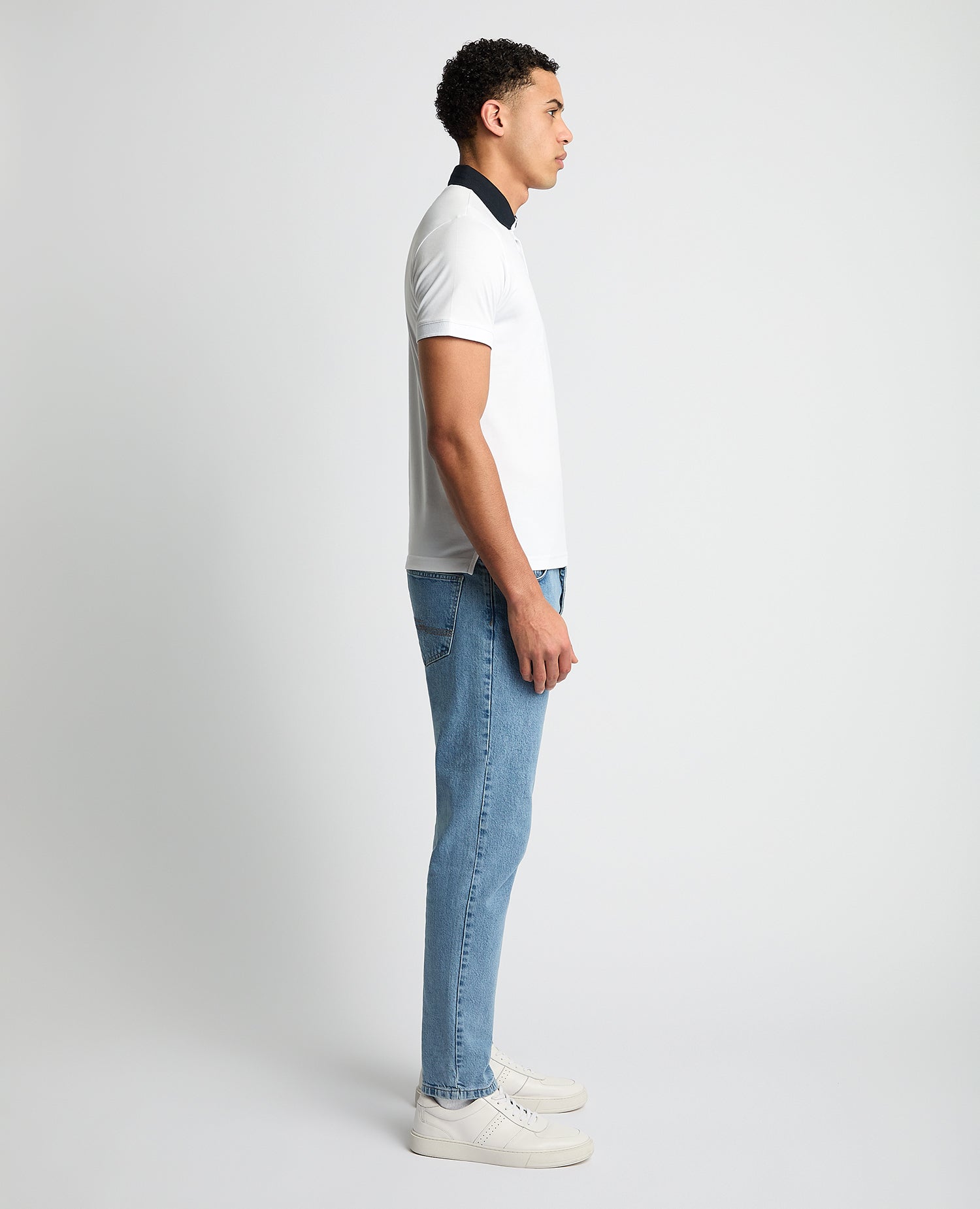Tapered Fit Cotton-Blend Polo Shirt