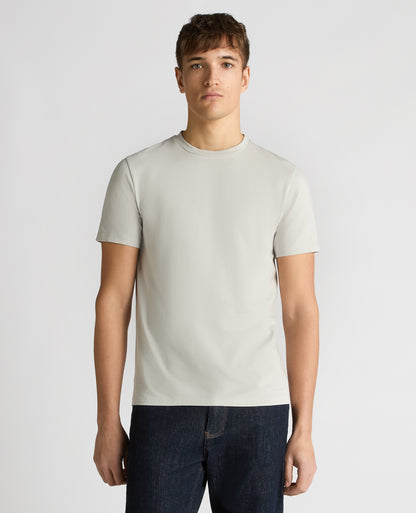 Man wearing a grey Relaxed Fit Crew Neck Tencel T-Shirt
