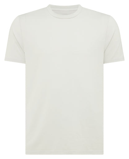 Man wearing a grey Relaxed Fit Crew Neck Tencel T-Shirt