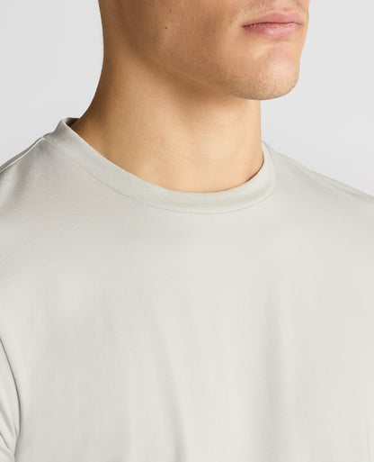 Man wearing a grey Relaxed Fit Crew Neck Tencel T-Shirt