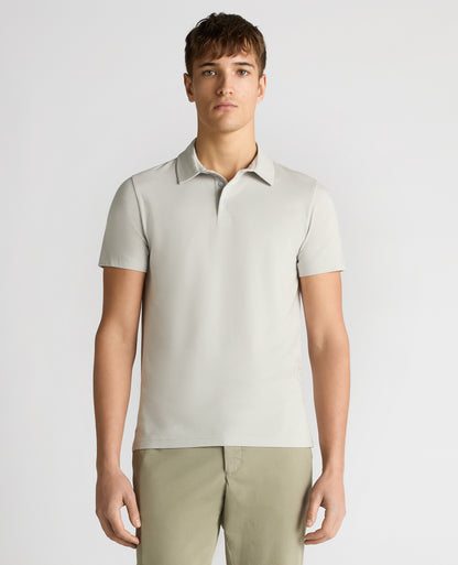 Man wearing a grey Relaxed Fit Tencel Polo
