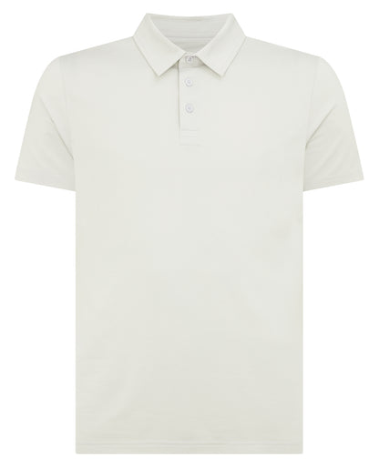 Man wearing a grey Relaxed Fit Tencel Polo