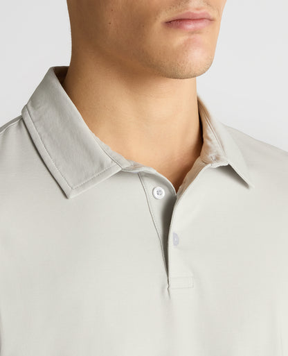 Man wearing a grey Relaxed Fit Tencel Polo