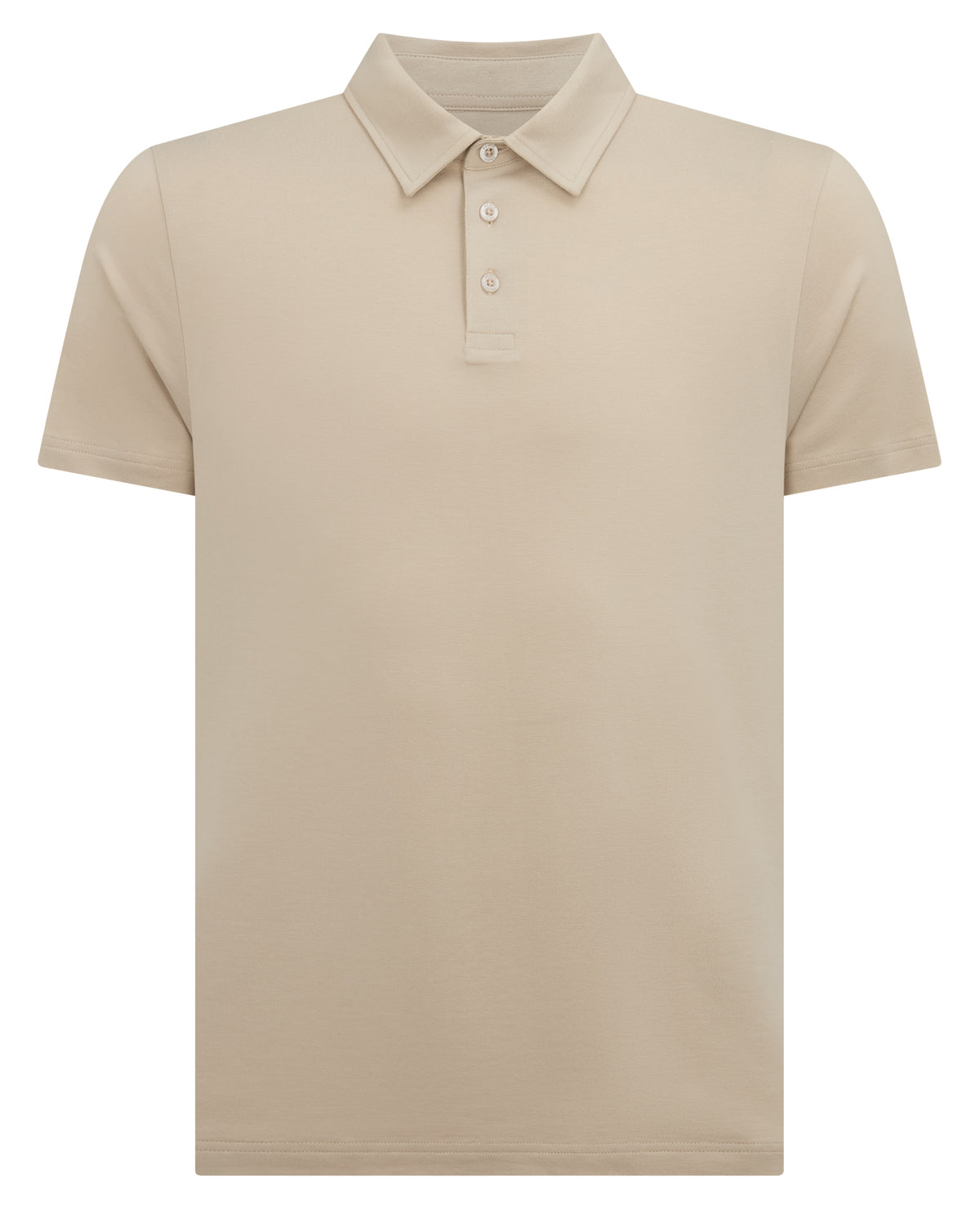 Man wearing a sand Relaxed Fit Tencel Polo