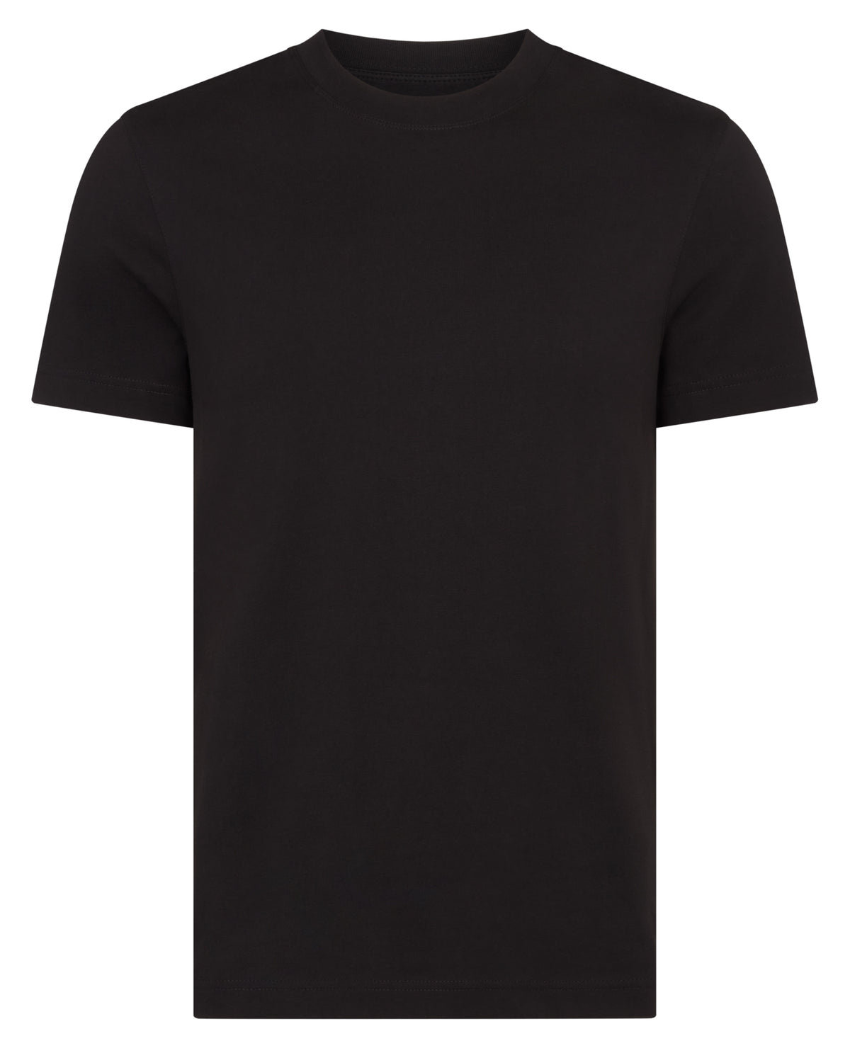 Man wearing a black Regular Fit Organic Cotton T-Shirt