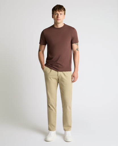 Man wearing a brown Relaxed Fit Organic Cotton T-Shirt