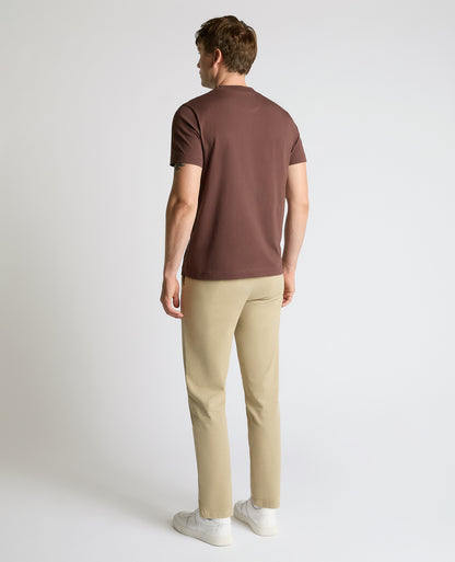 Man wearing a brown Relaxed Fit Organic Cotton T-Shirt