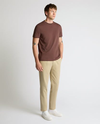Man wearing a brown Relaxed Fit Organic Cotton T-Shirt