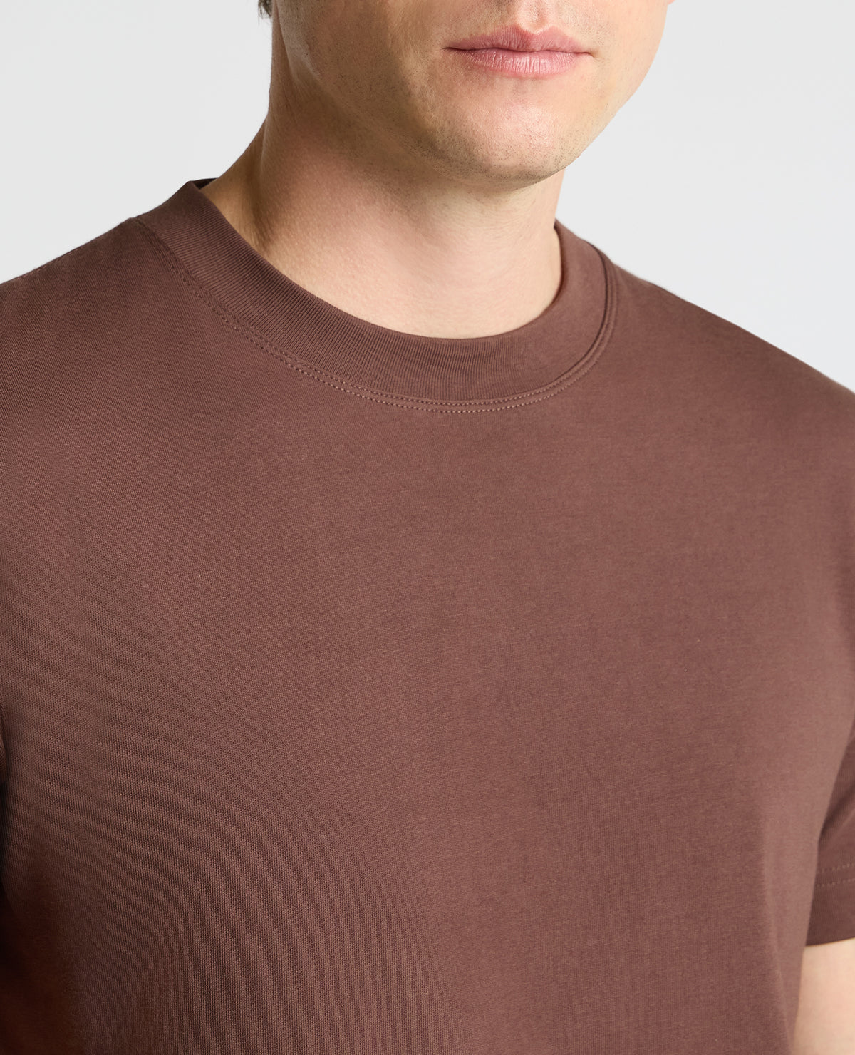 Man wearing a brown Relaxed Fit Organic Cotton T-Shirt