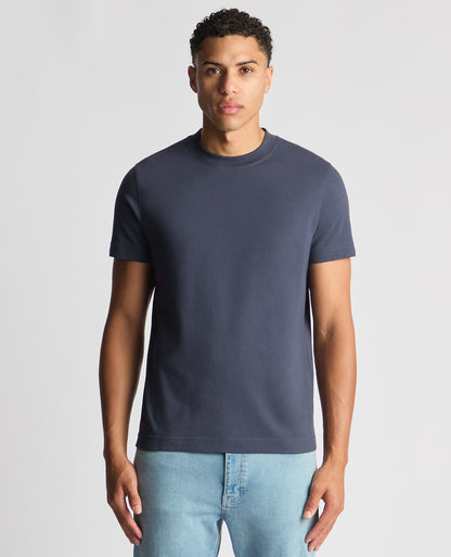 Man wearing a navy Regular Fit Organic Cotton T-Shirt