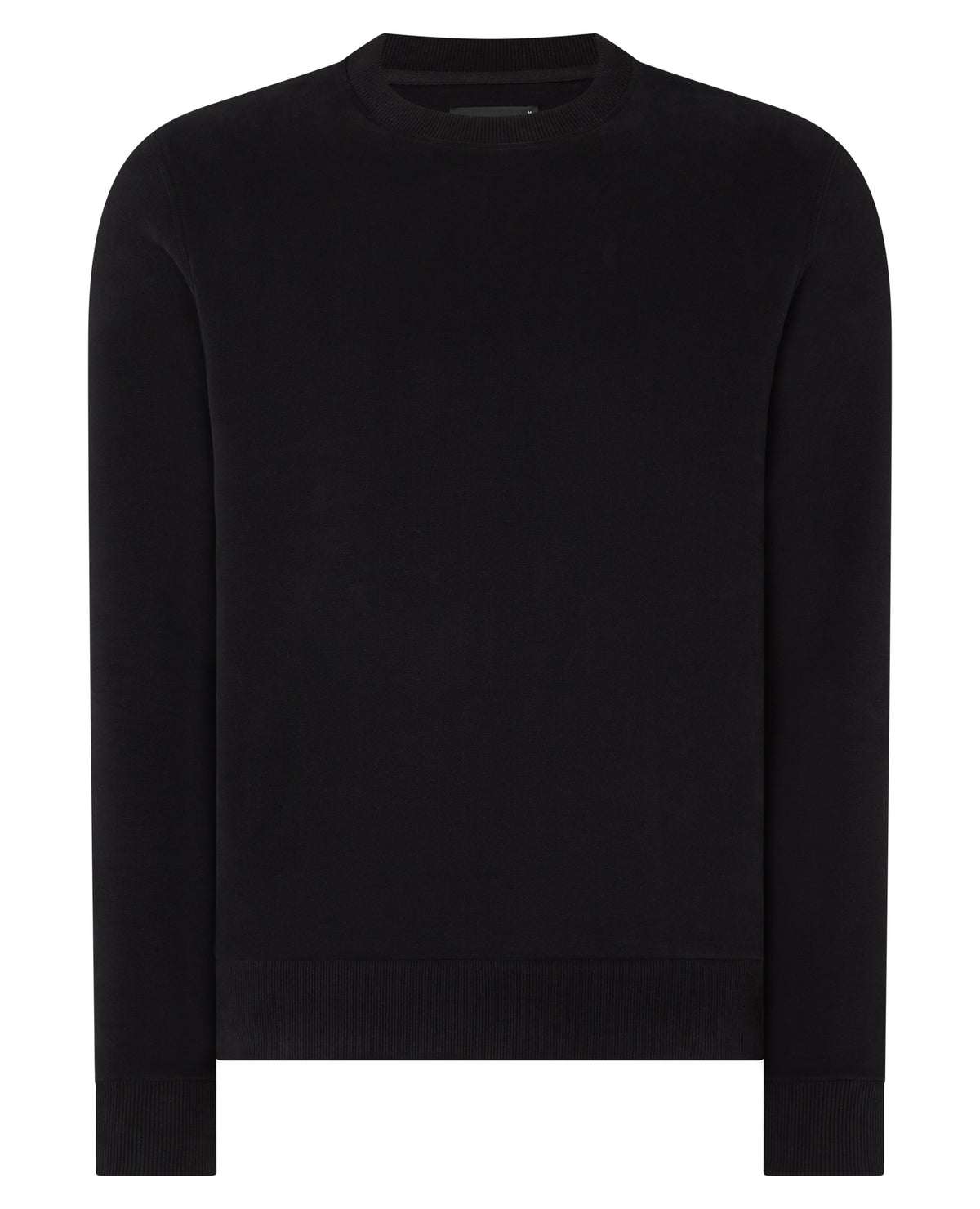Man wearing a black Tapered Fit Soft Touch Cotton-Blend Sweatshirt