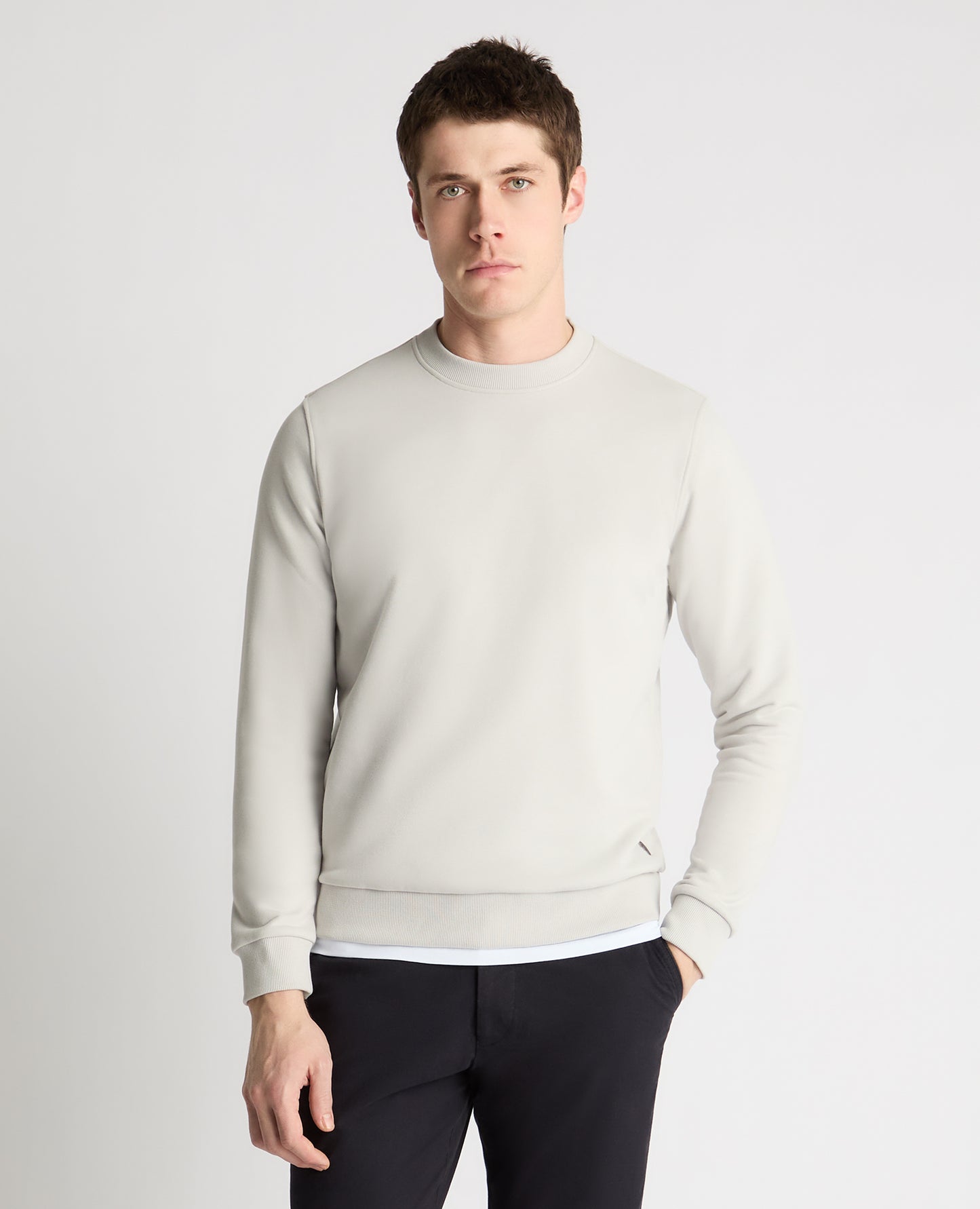 Crew Neck Terry Embroidered Sweatshirt