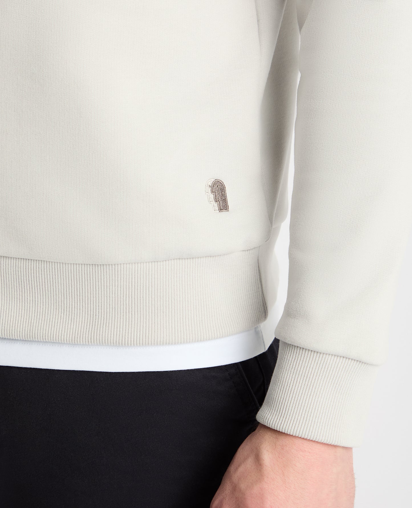 Crew Neck Terry Embroidered Sweatshirt