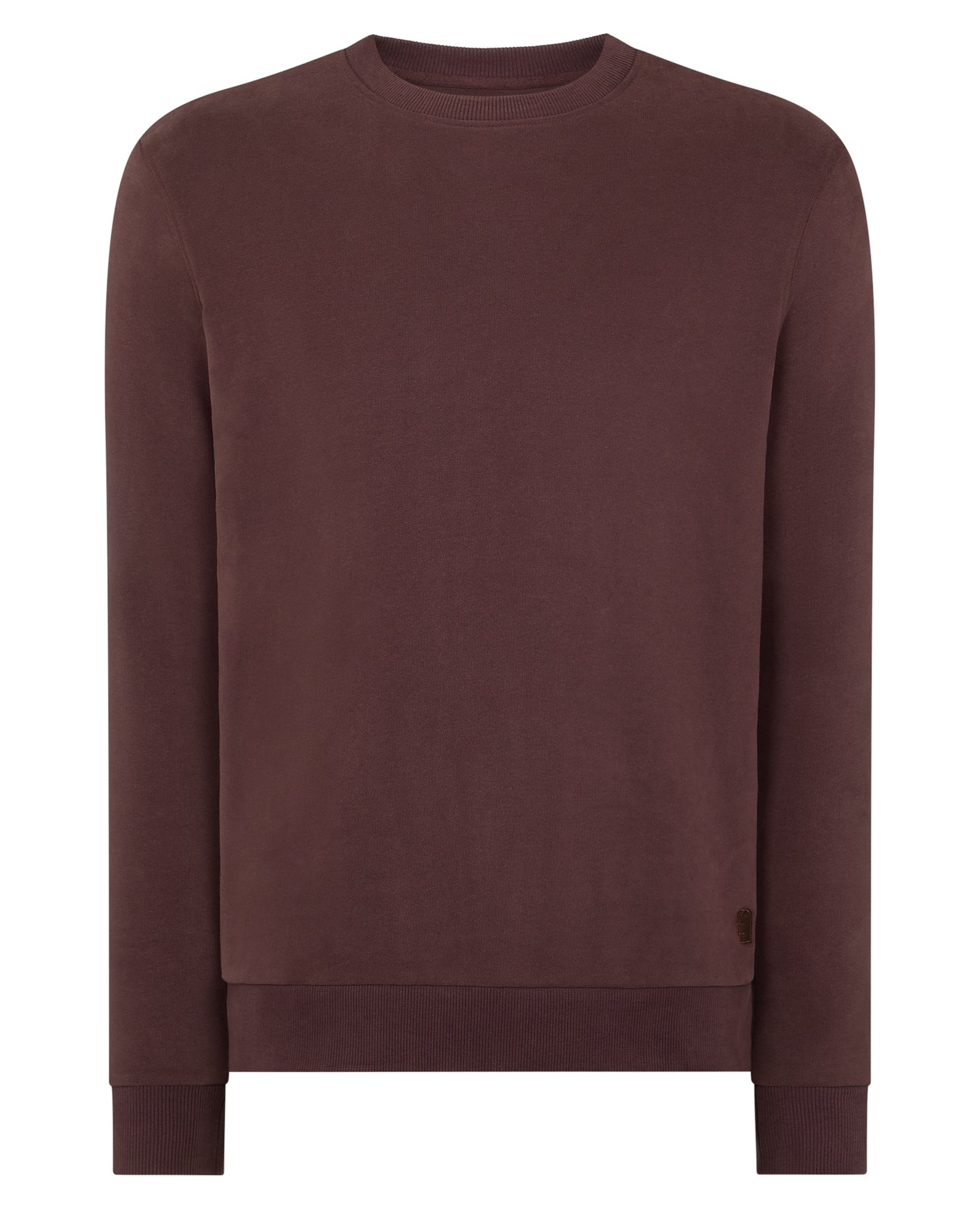 Man wearing a brown Crew Neck Terry Sweatshirt