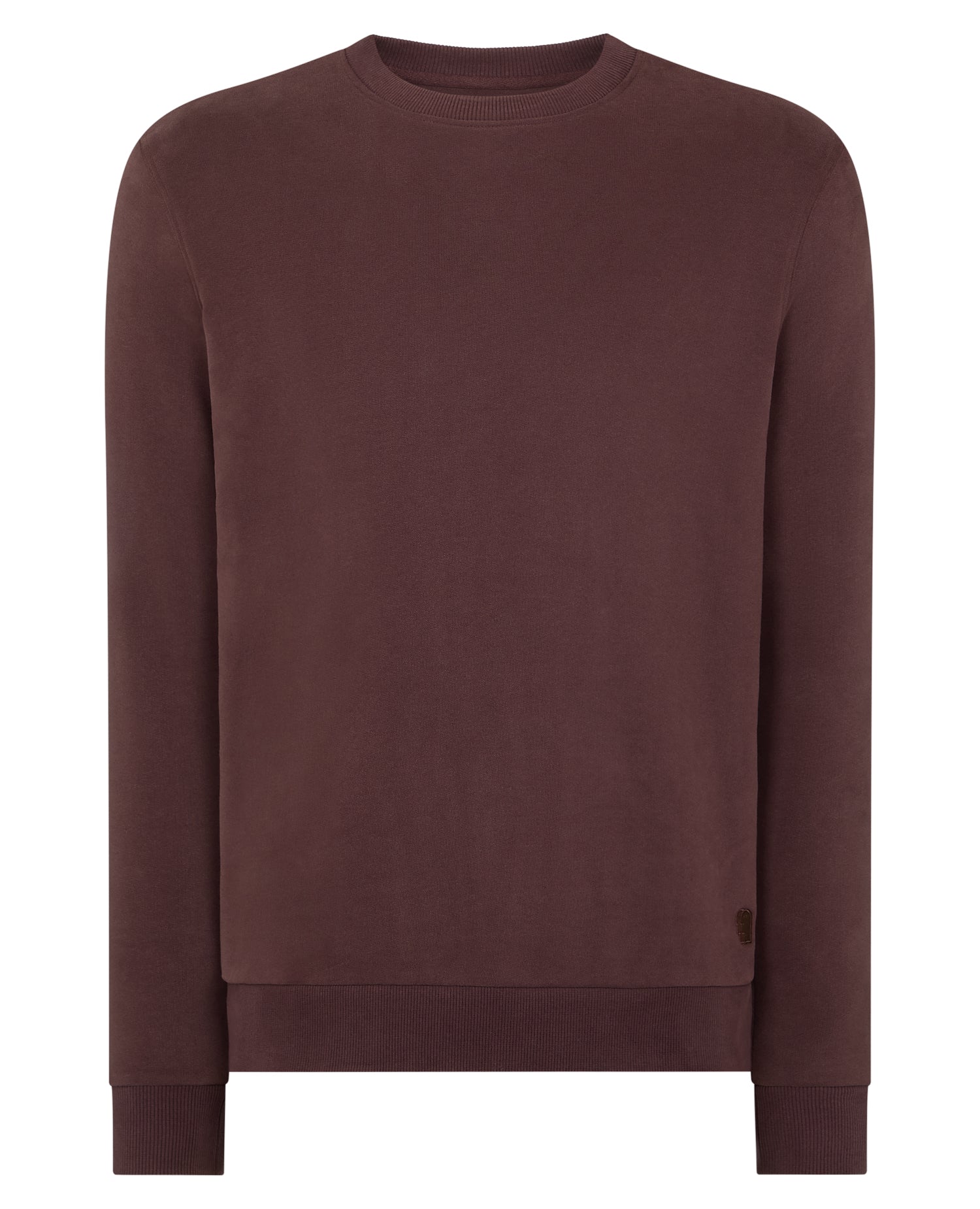 Man wearing a brown Crew Neck Terry Sweatshirt