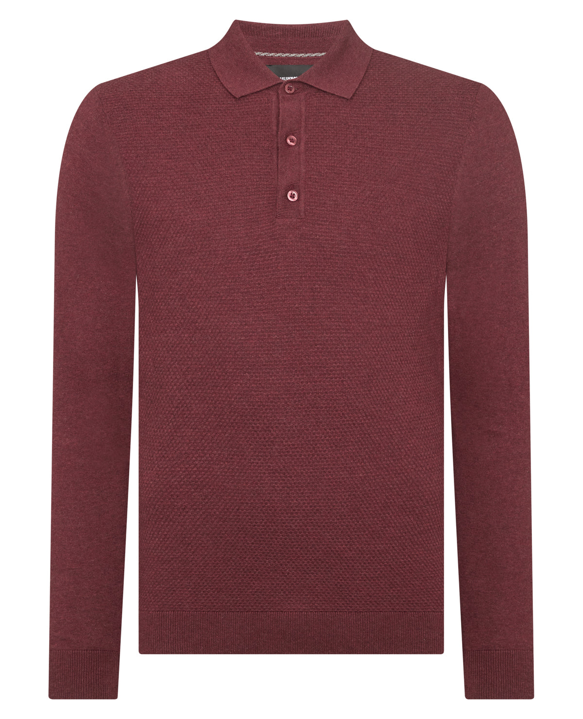 Man wearing a red Slim Fit Cotton Knitted Polo