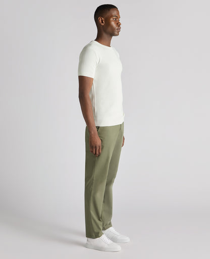 Man wearing a white Slim Fit Wafffle Knitted Tee