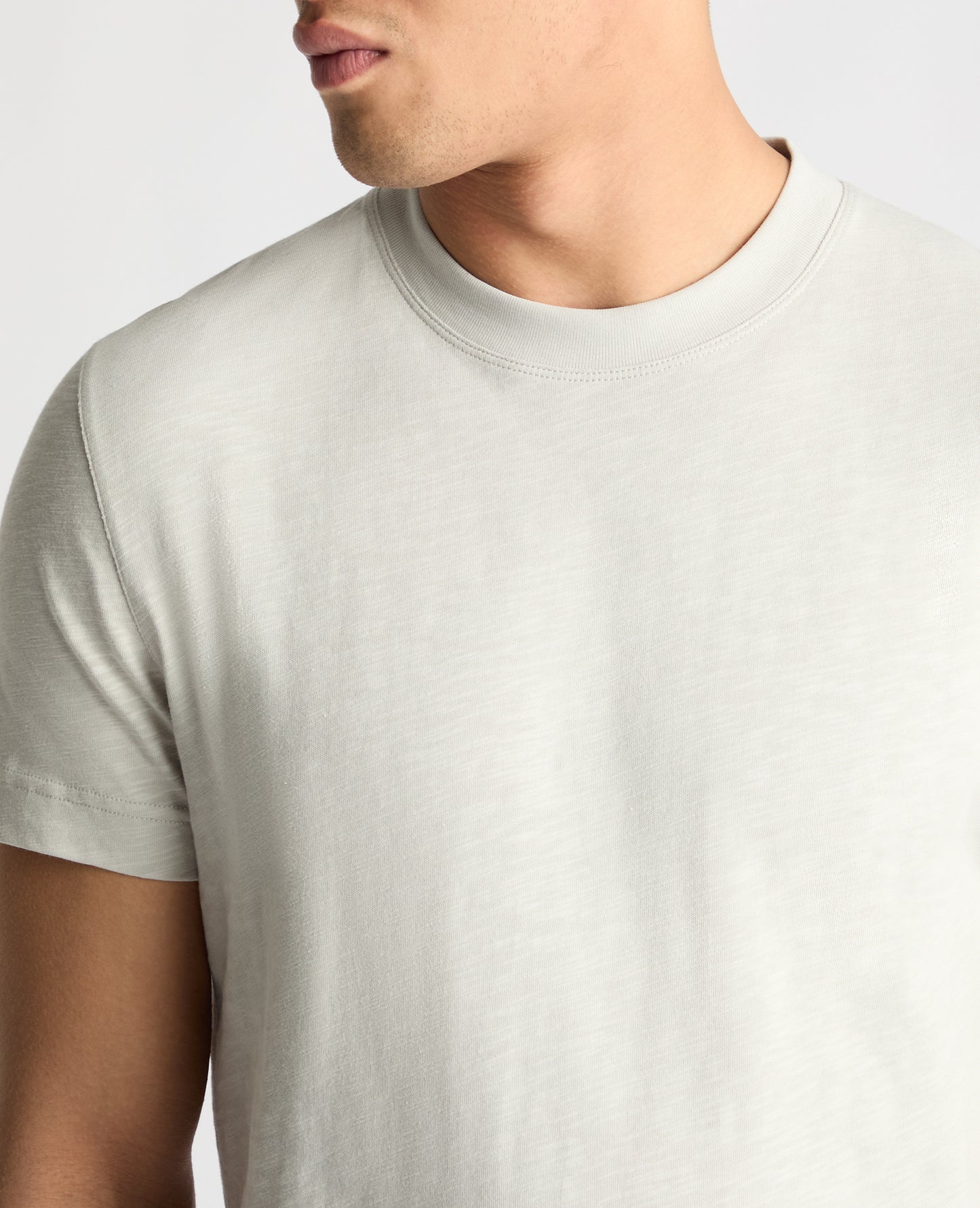 Crew Neck Slub Yarn Jersey T-Shirt