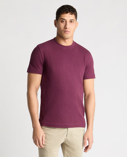 Crew Neck Slub Yarn Jersey T-Shirt